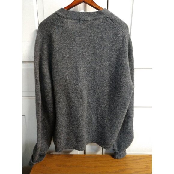 L.L. Bean Mens Gray Cardigan Sweater Made In England 100% Pure Wool Large - Picture 2 of 7